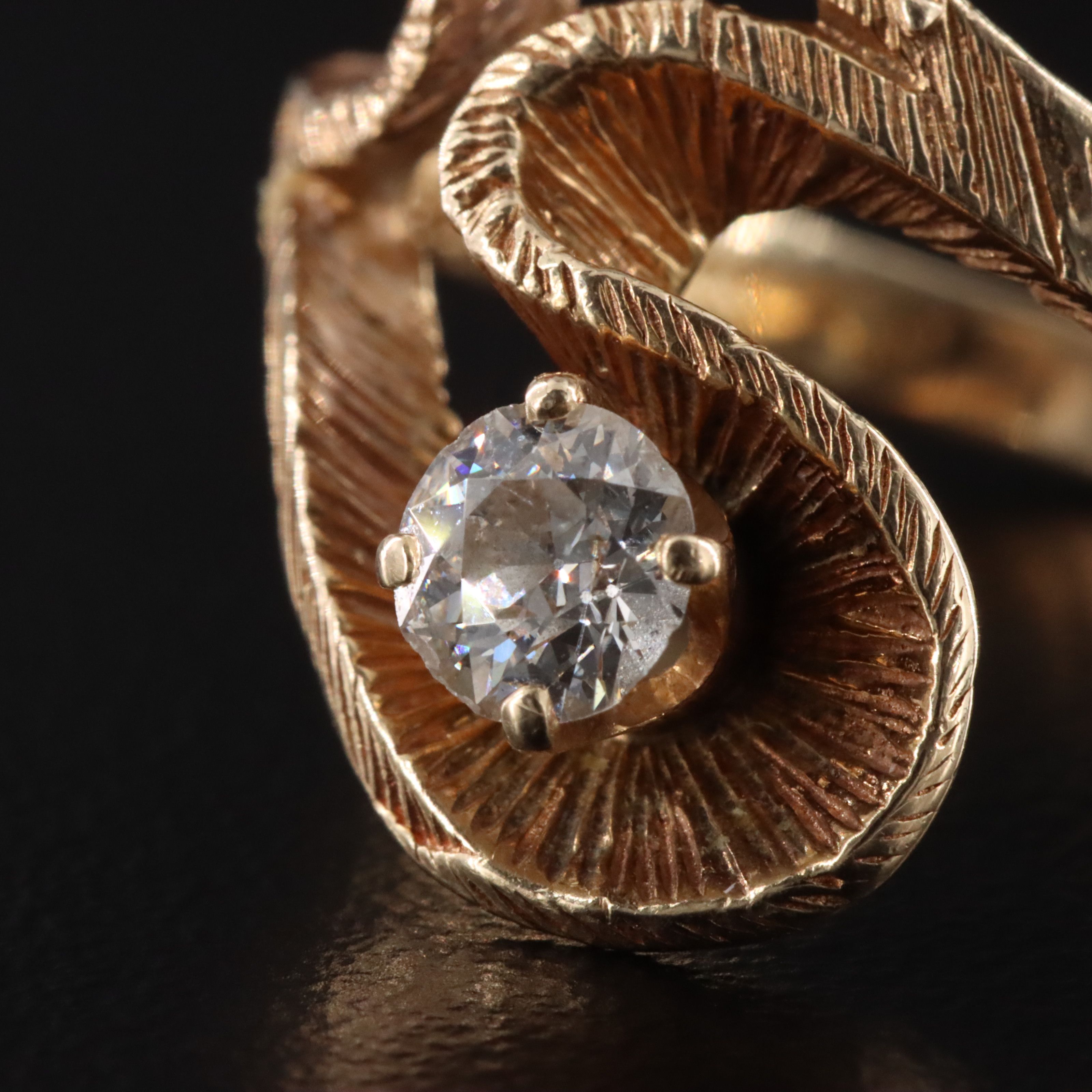 Vintage 14K Ruby and Diamond Ribbon Ring