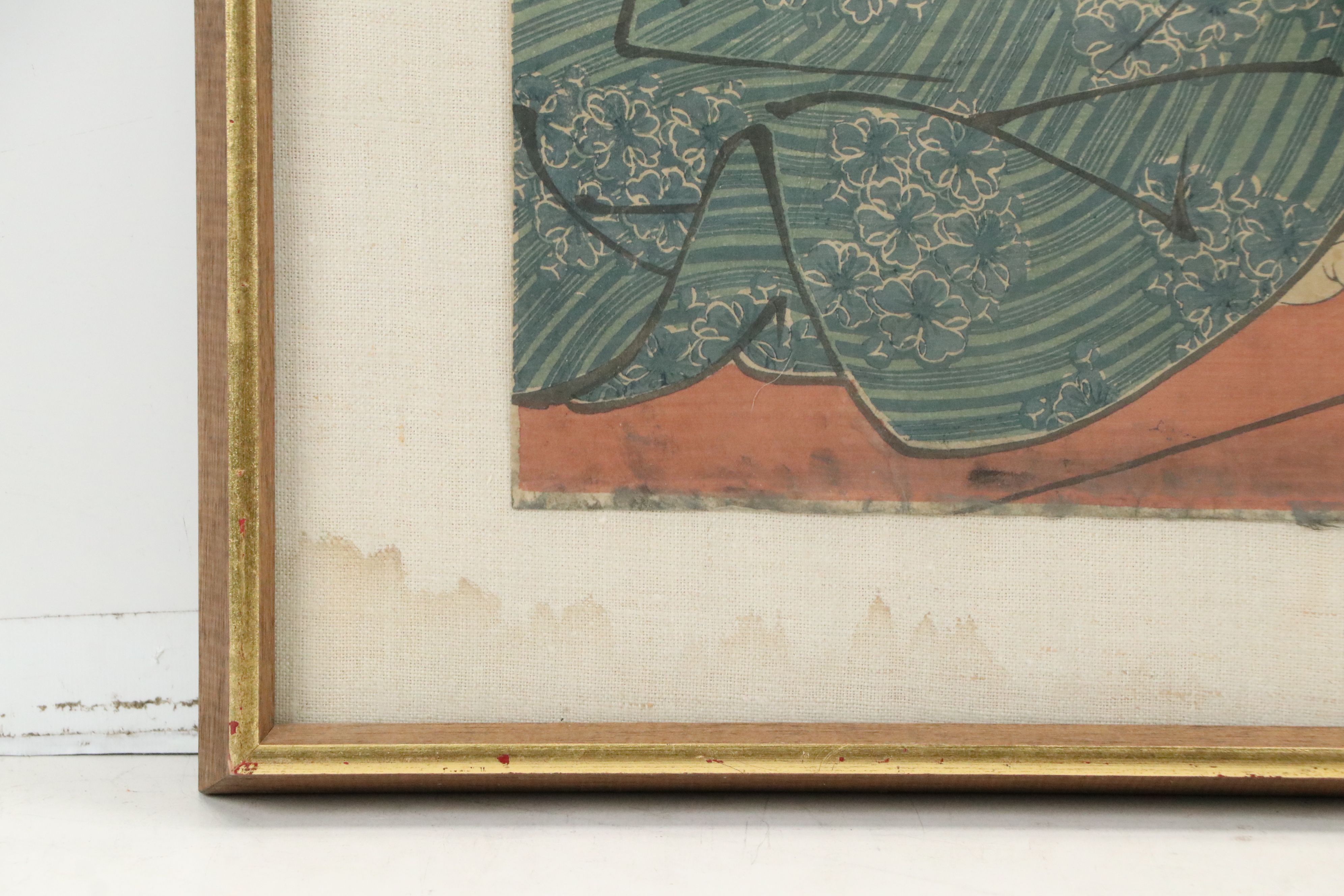 Japanese Woodblock After Keisai Eisen of Geisha and Other Woodblock, C. 1830s