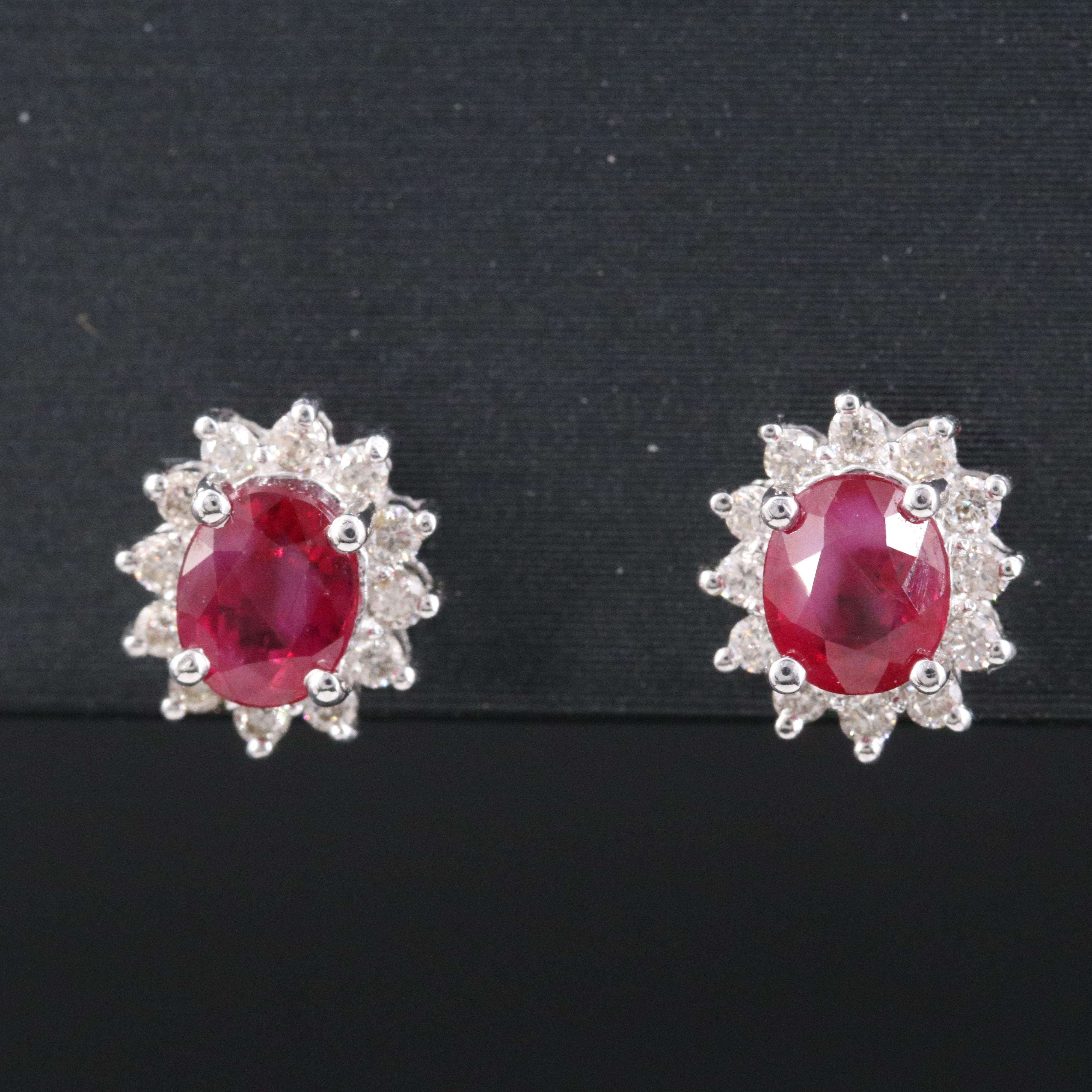 14K Ruby and Diamond Earrings