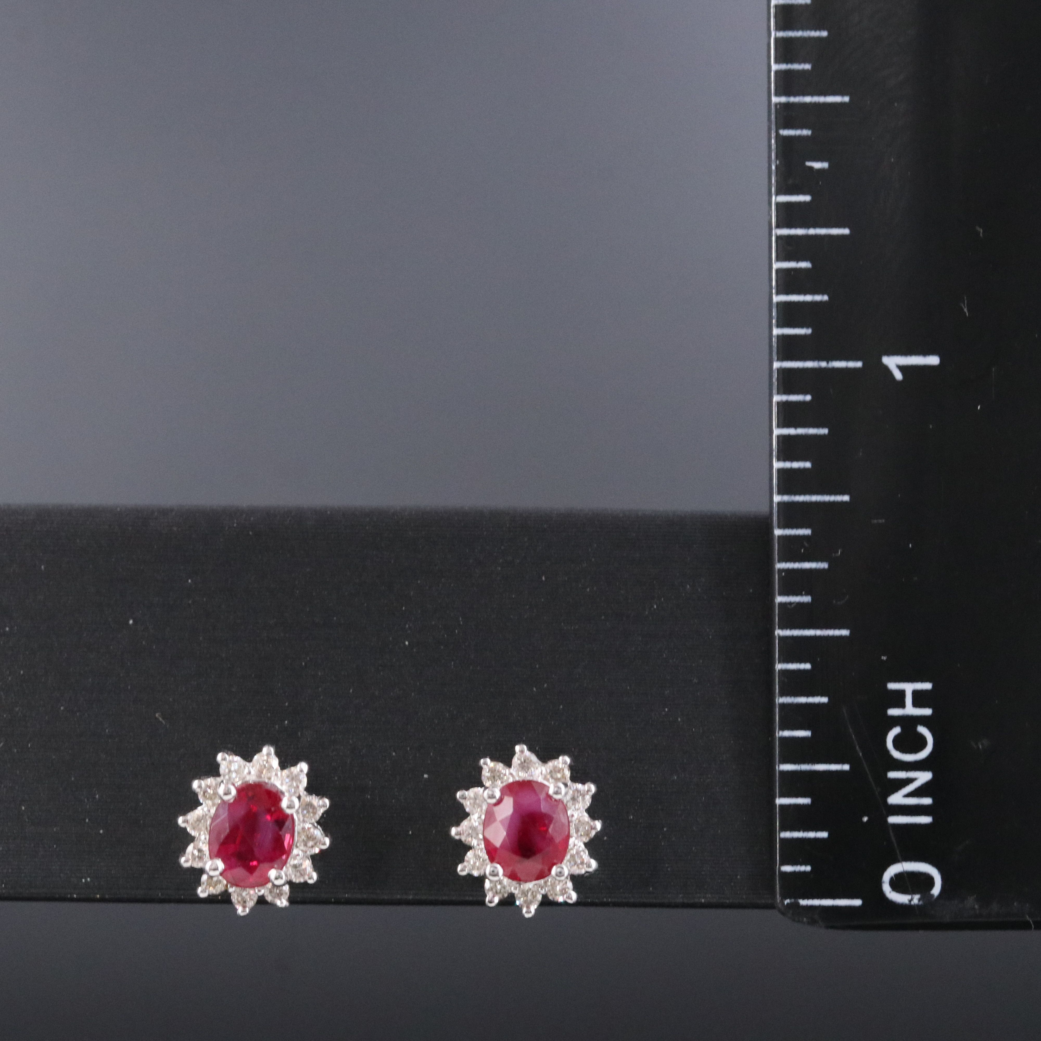 14K Ruby and Diamond Earrings