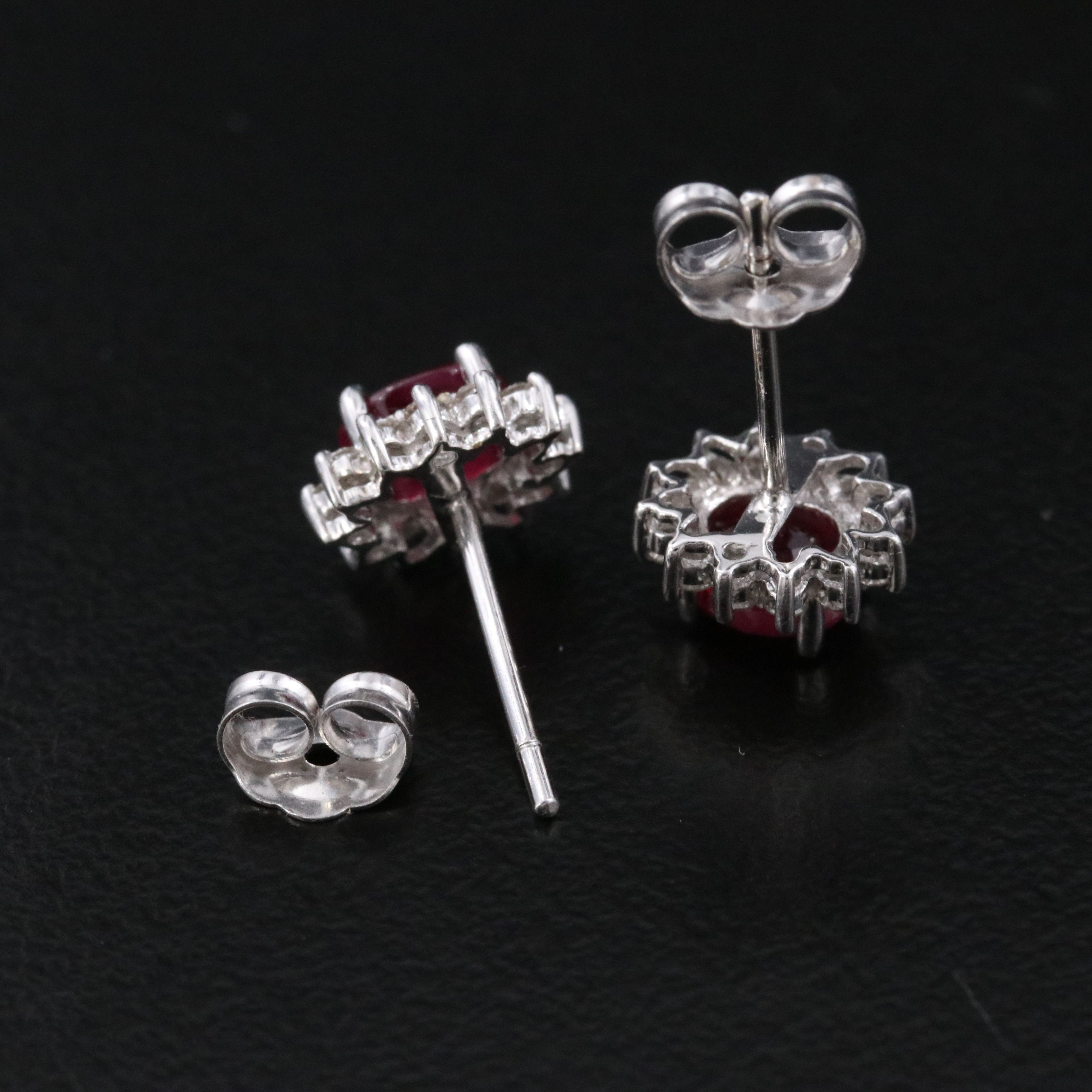 14K Ruby and Diamond Earrings