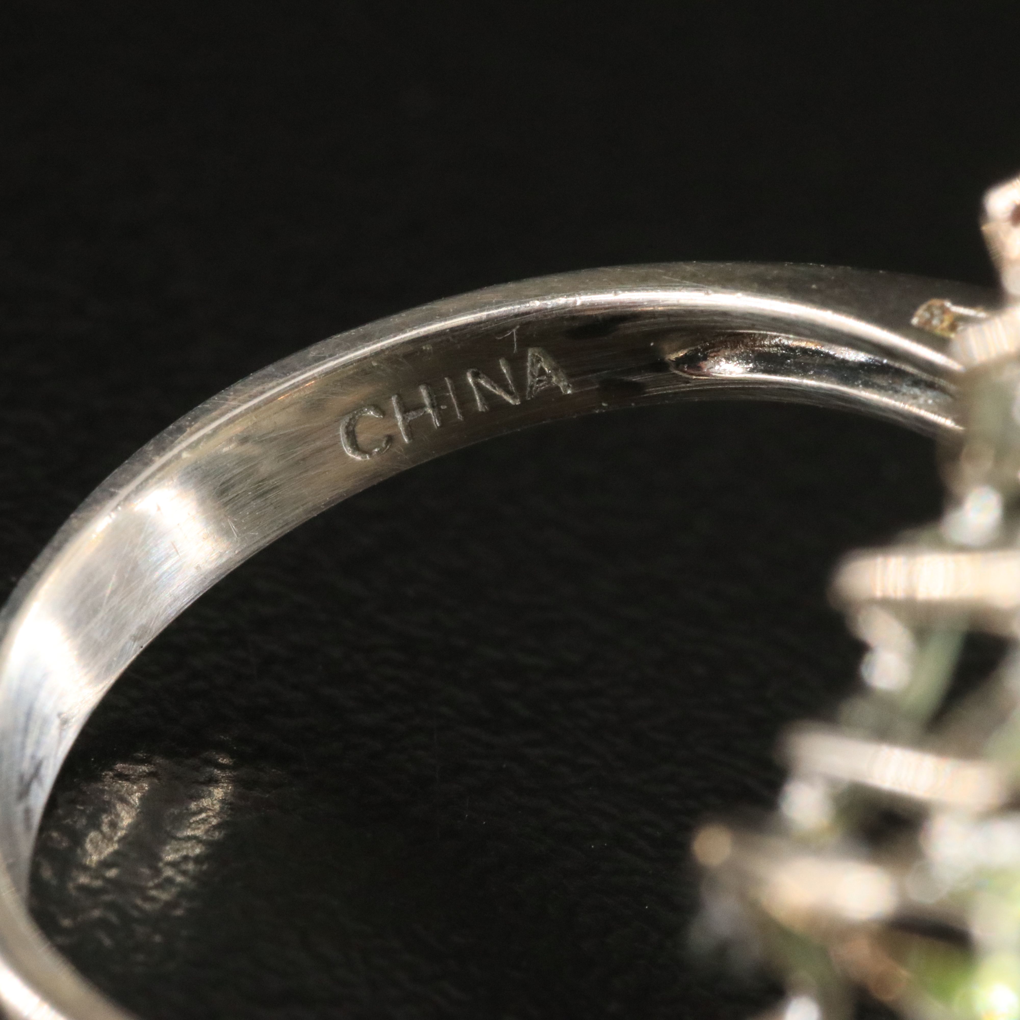 Sterling Jadeite and Peridot Ring