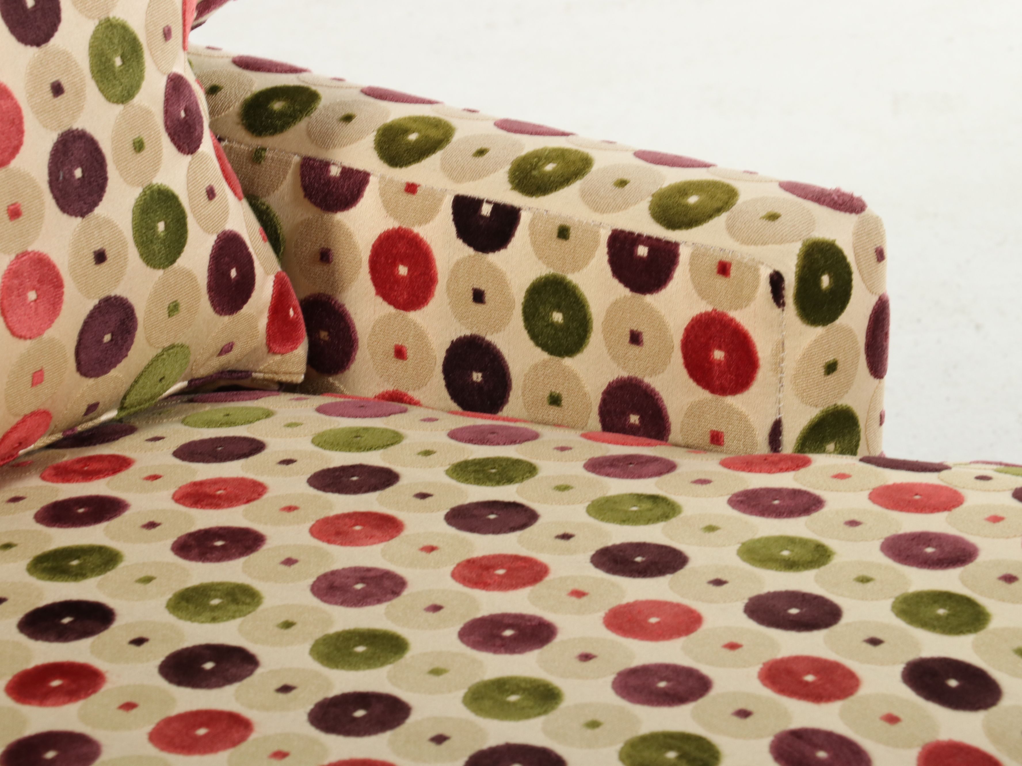 Pair of R. Jones & Associates Modern Graphic Dot Upholstered Lounge Chair