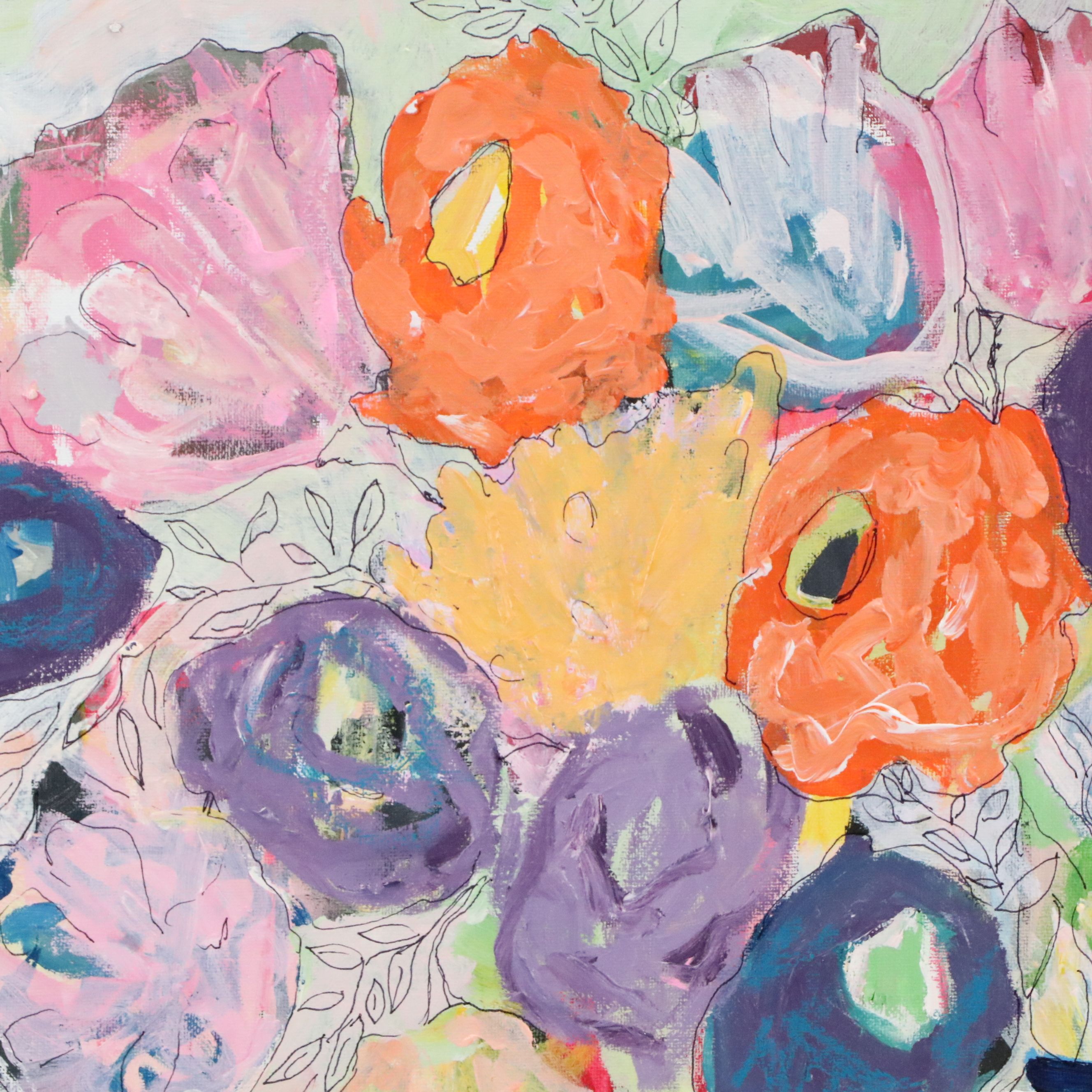 Kait Roberts Acrylic Painting "We Like To Hang Together," 2026
