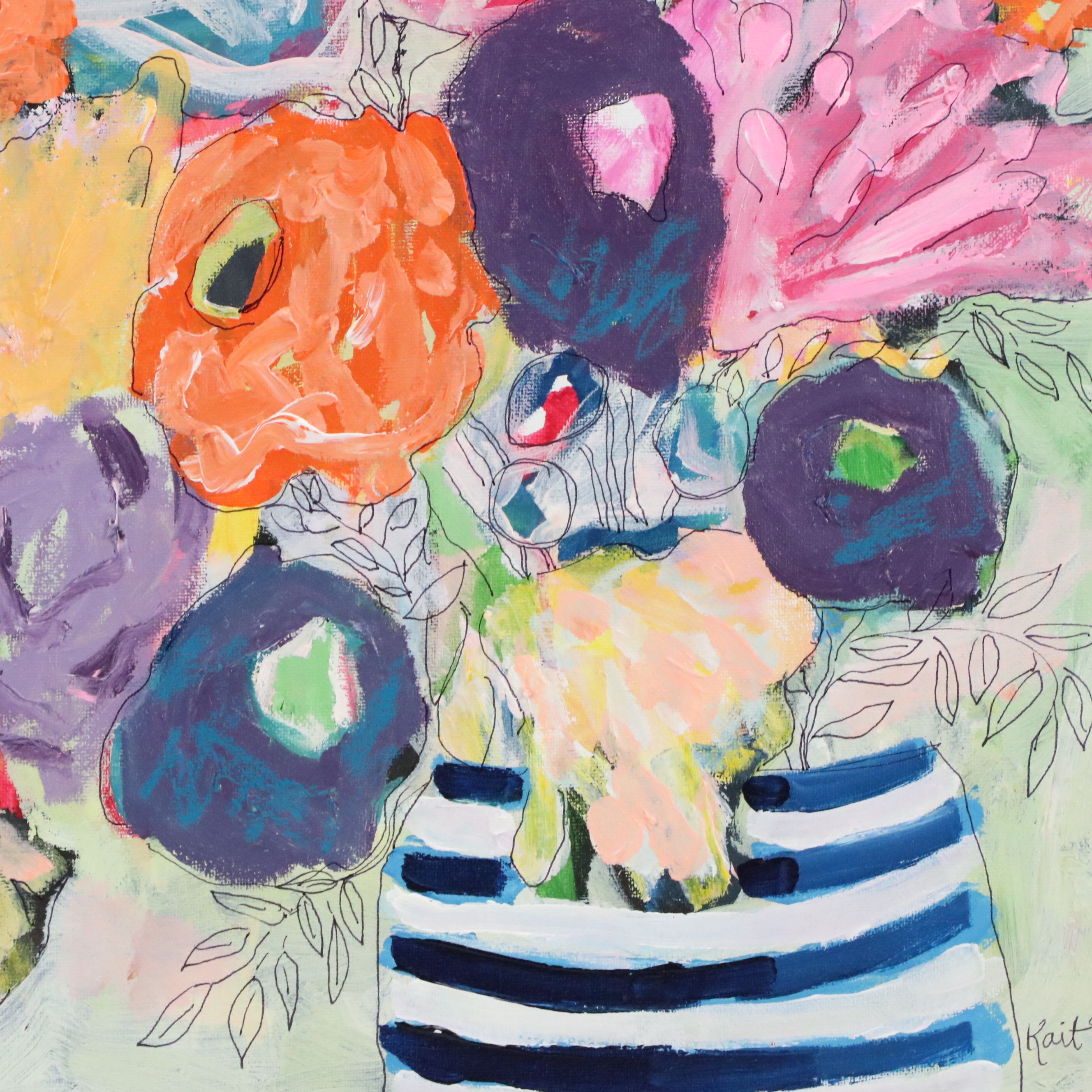 Kait Roberts Acrylic Painting "We Like To Hang Together," 2026