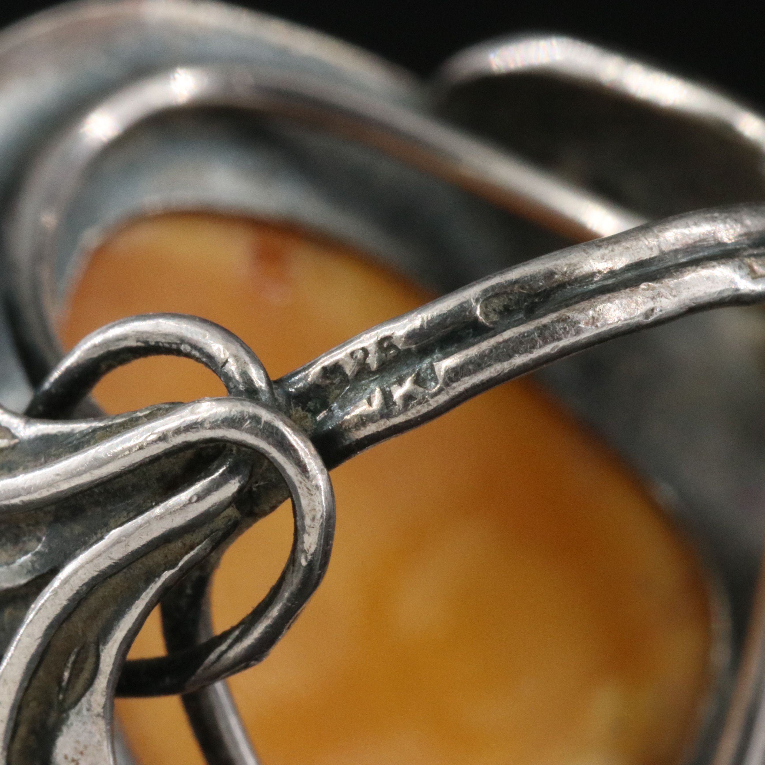 Sterling Amber Ring