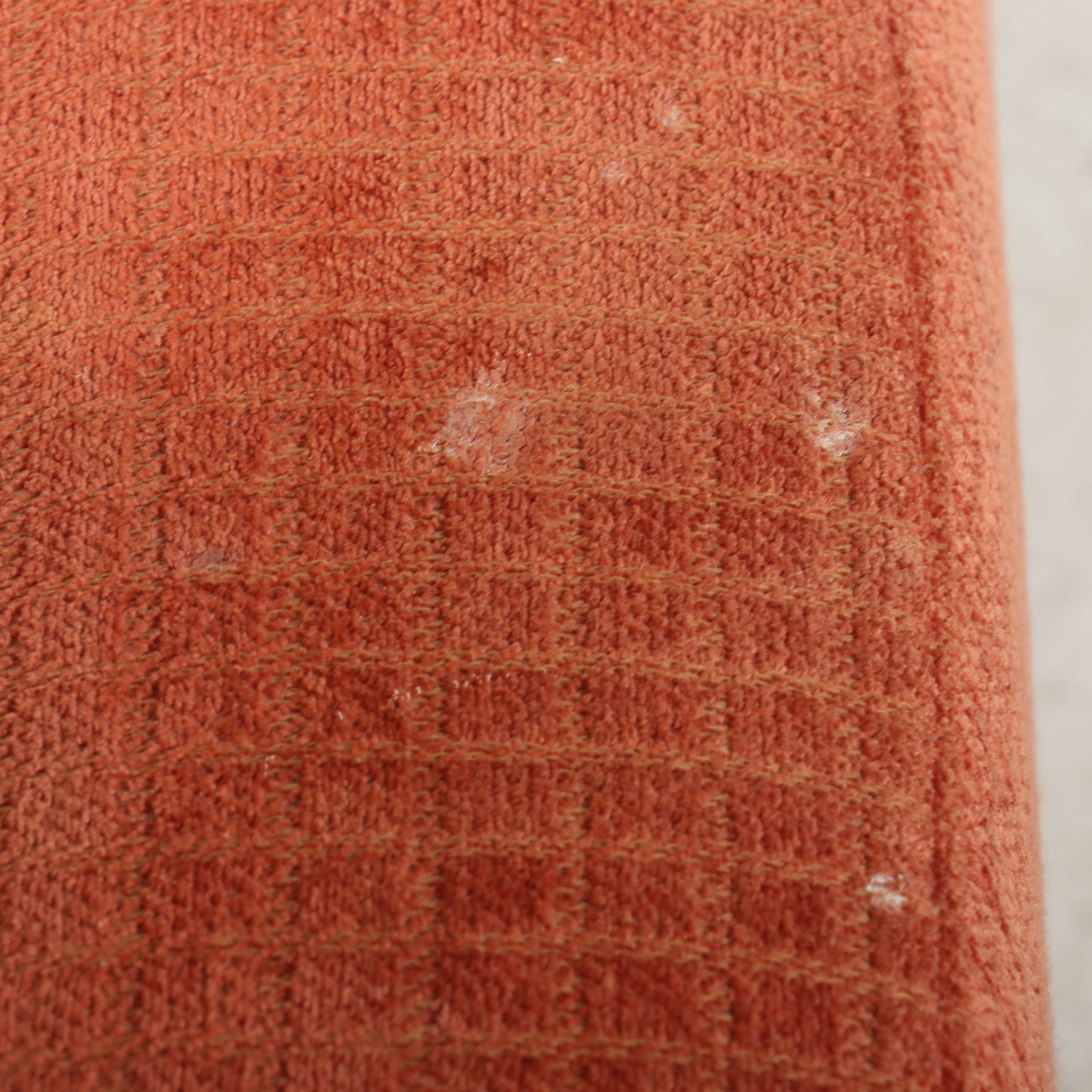 Mid Century Modern Style Orange Upholstered Loveseat
