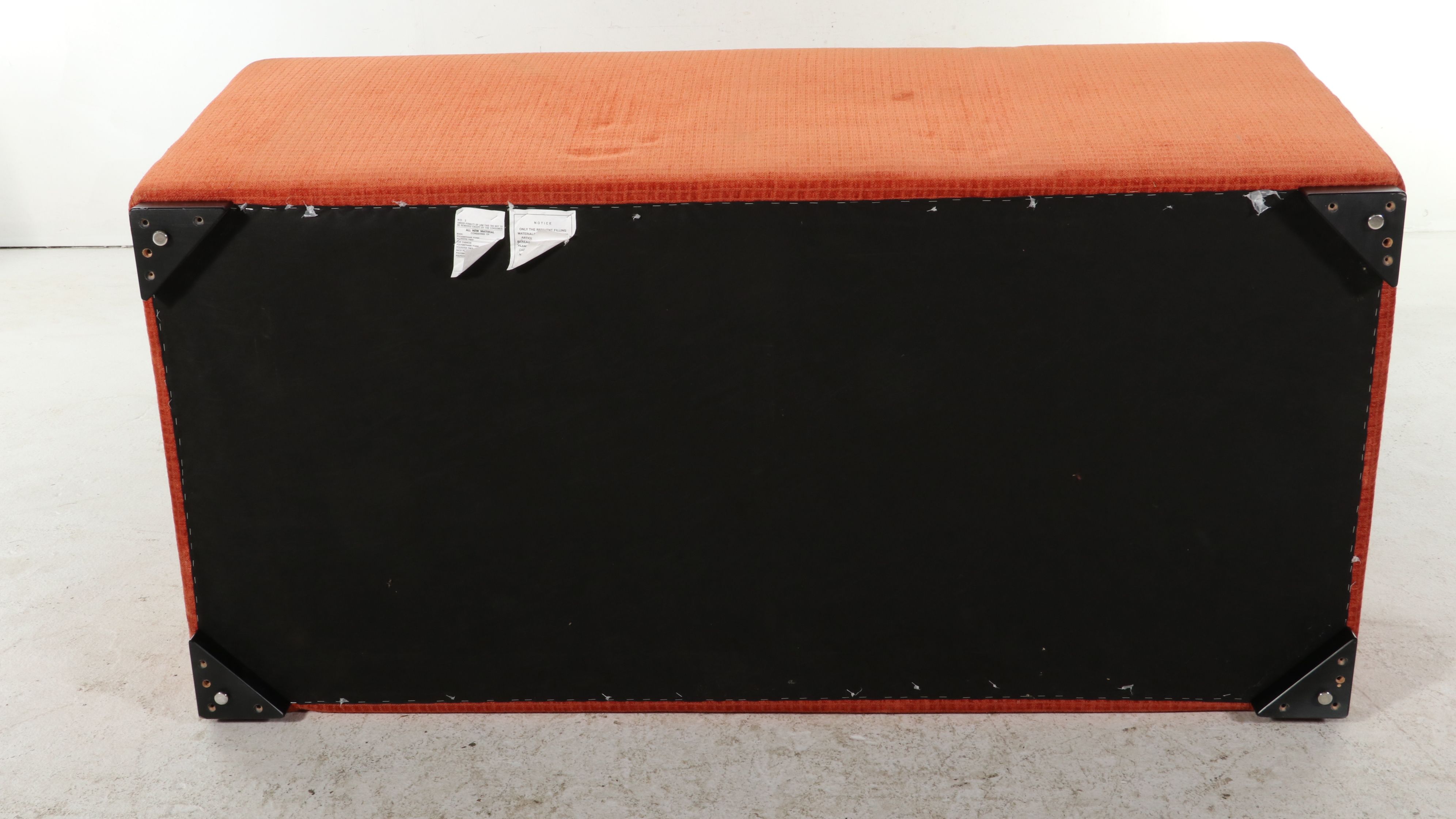 Mid Century Modern Style Orange Upholstered Loveseat
