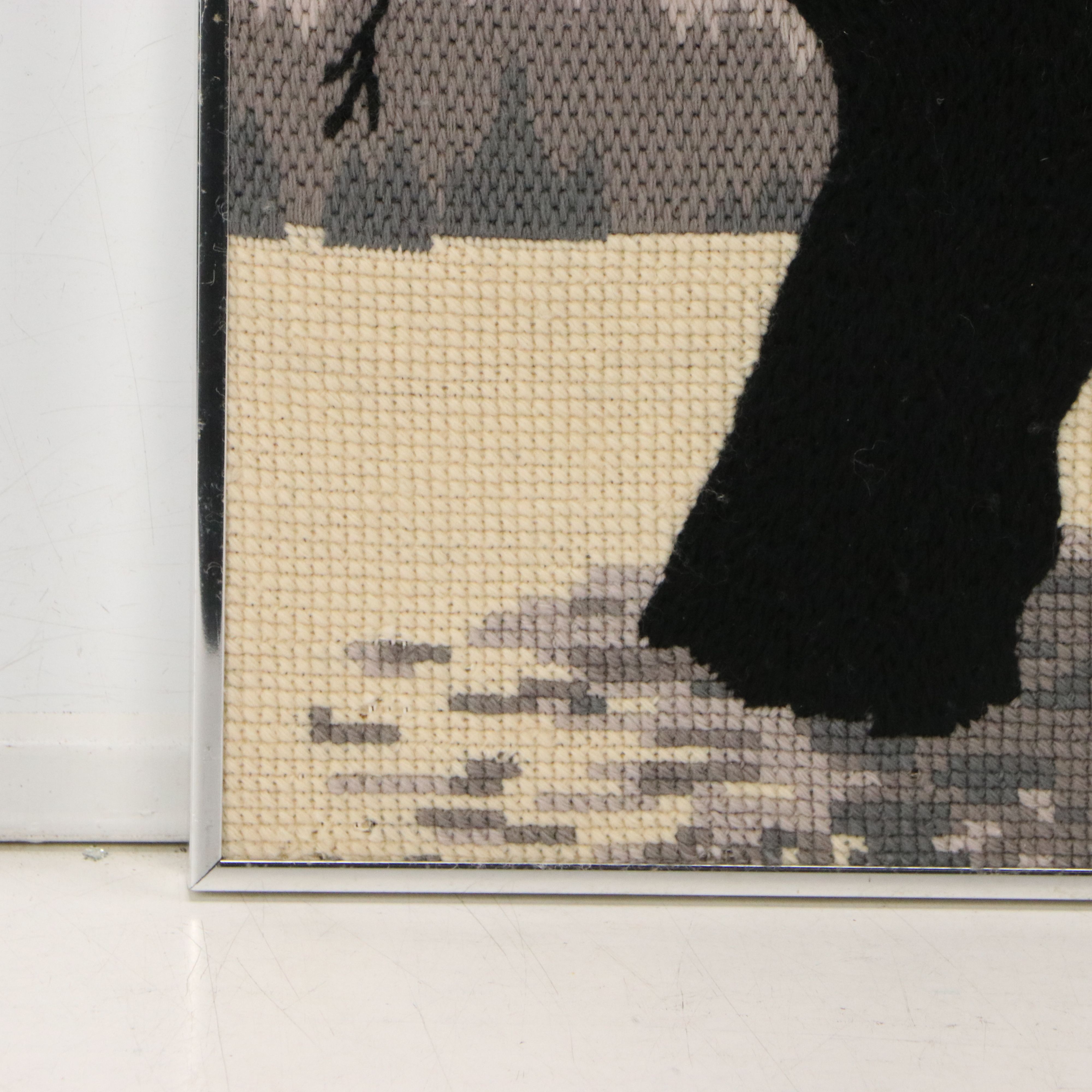 Cross-Stitch Embroidery of Tree in Winter, Late 20th to 21st Century