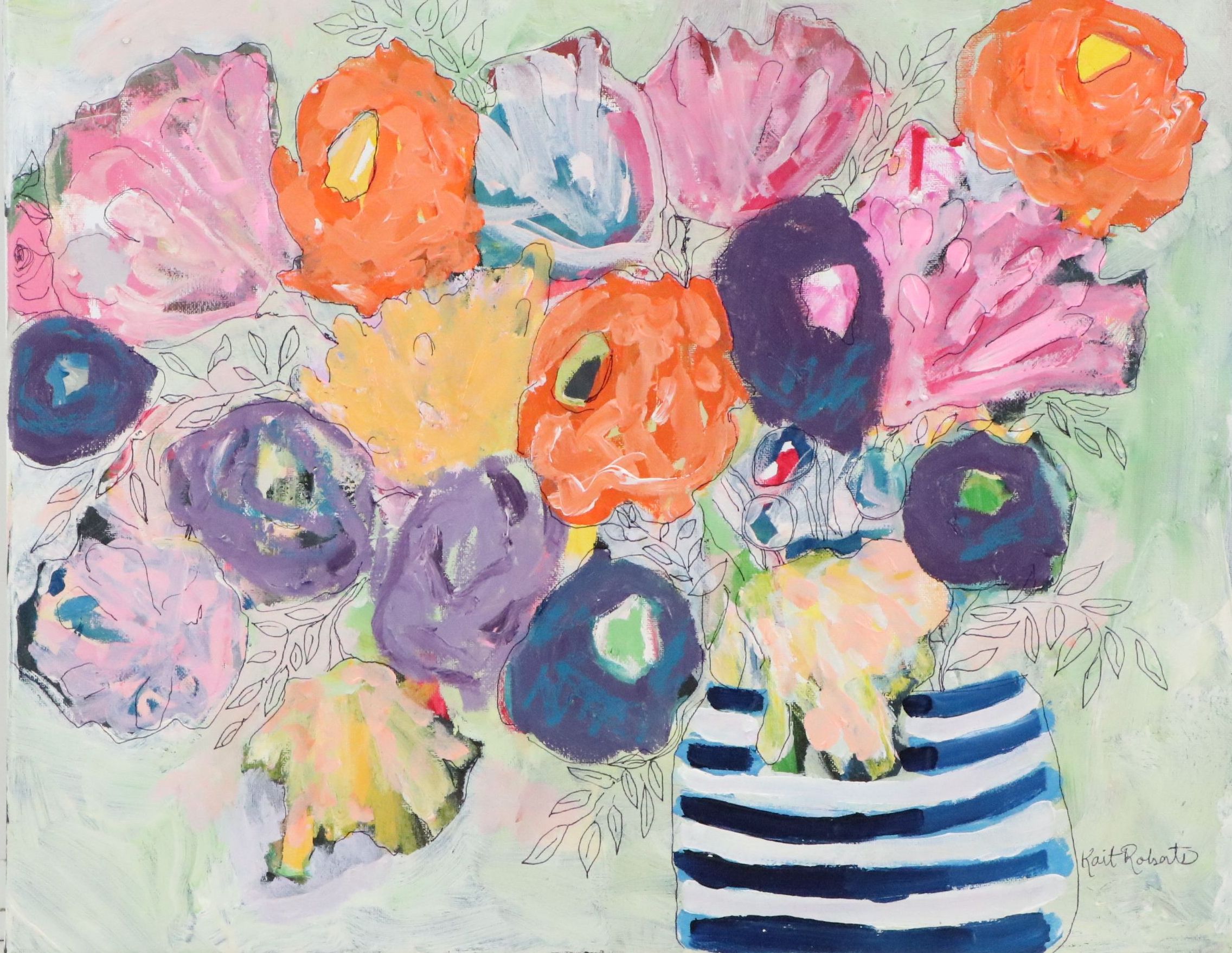 Kait Roberts Acrylic Painting "We Like To Hang Together," 2026
