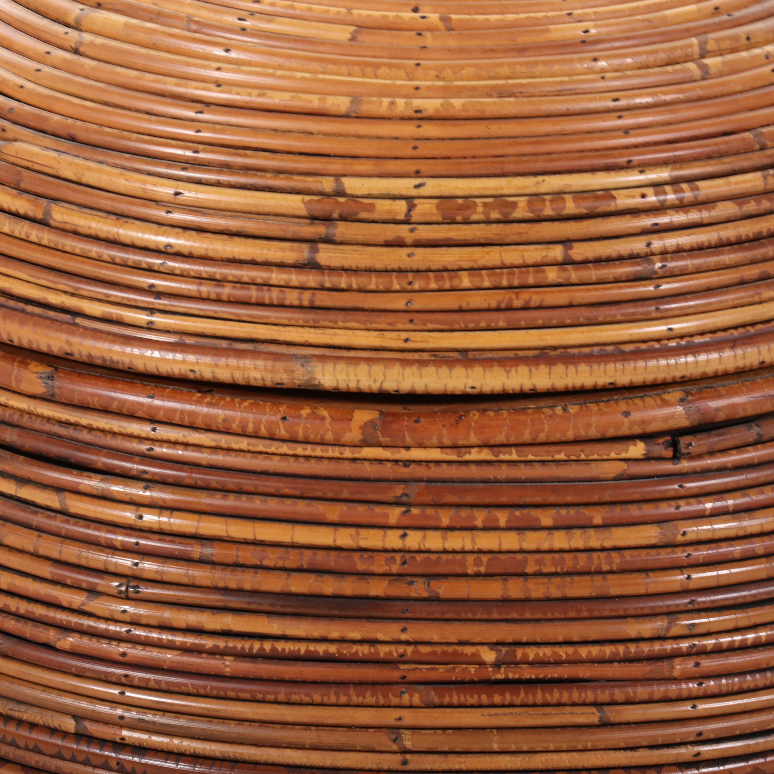 Handcrafted Reed and Wood Lidded Jar