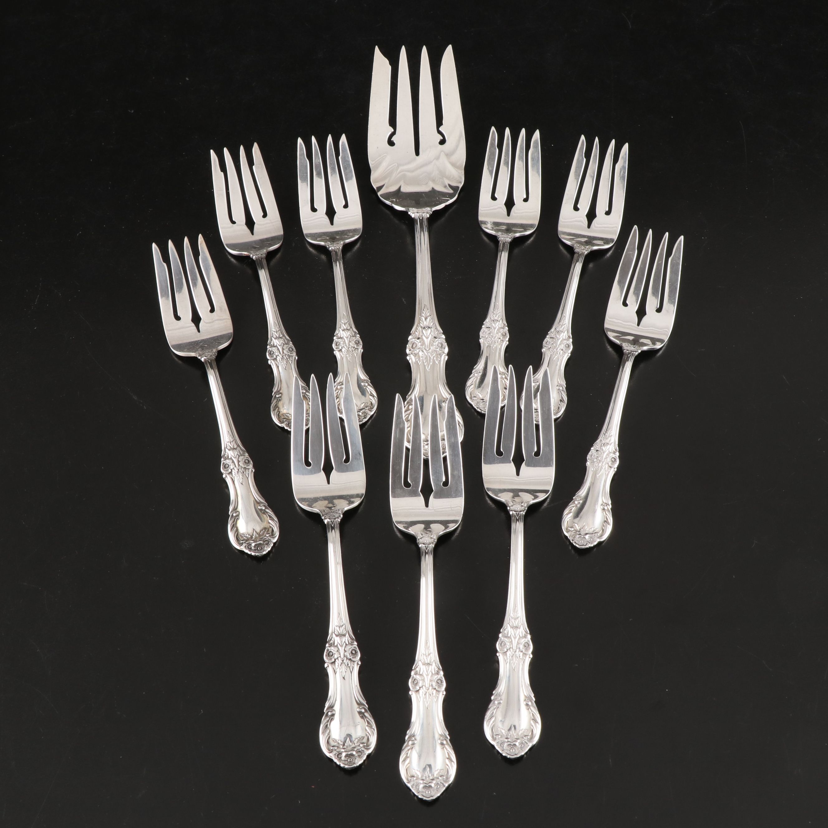 International Silver "Wild Rose" Sterling Silver Flatware, 1948 - 2009