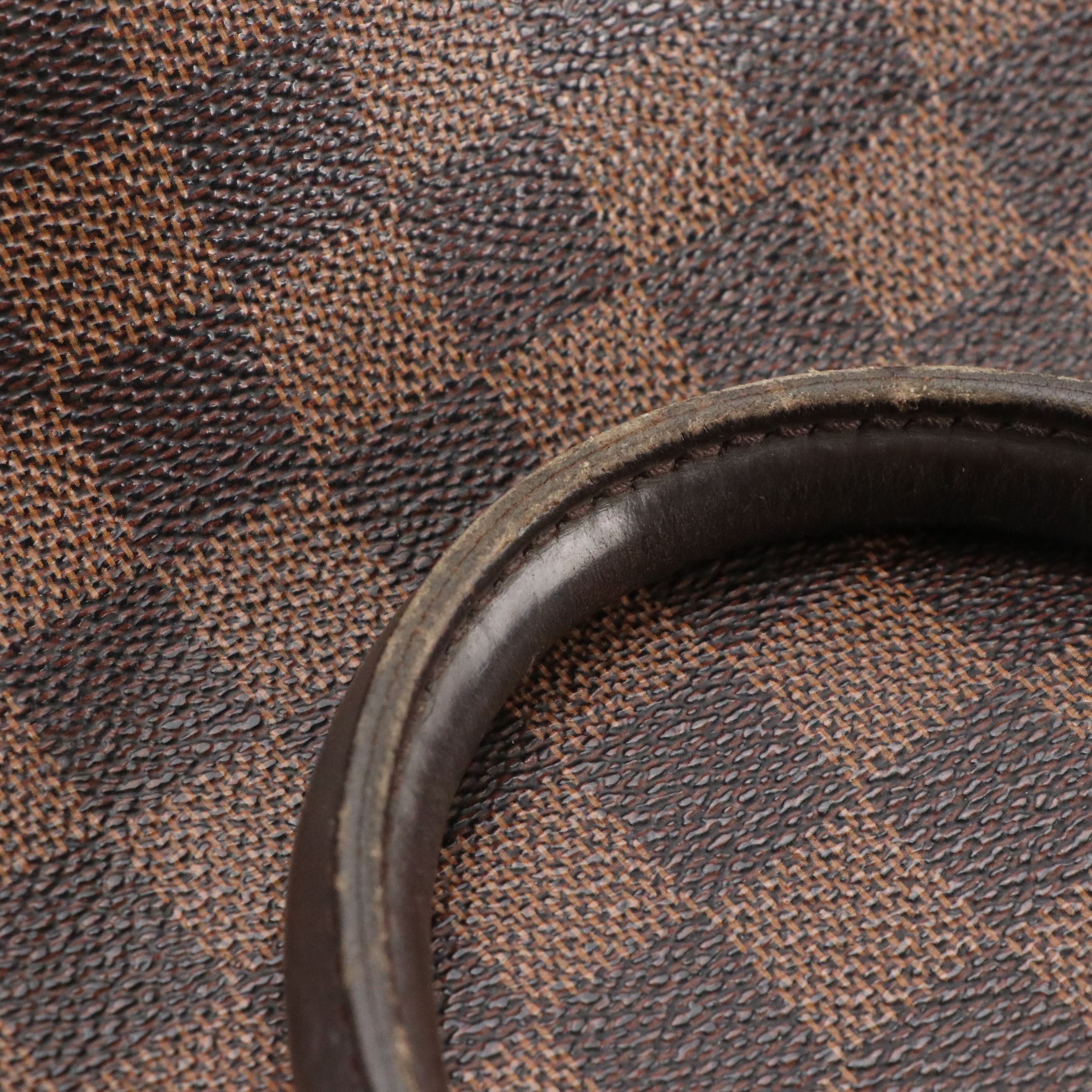 Louis Vuitton Brera Handbag in Damier Ebene Canvas and Brown Leather