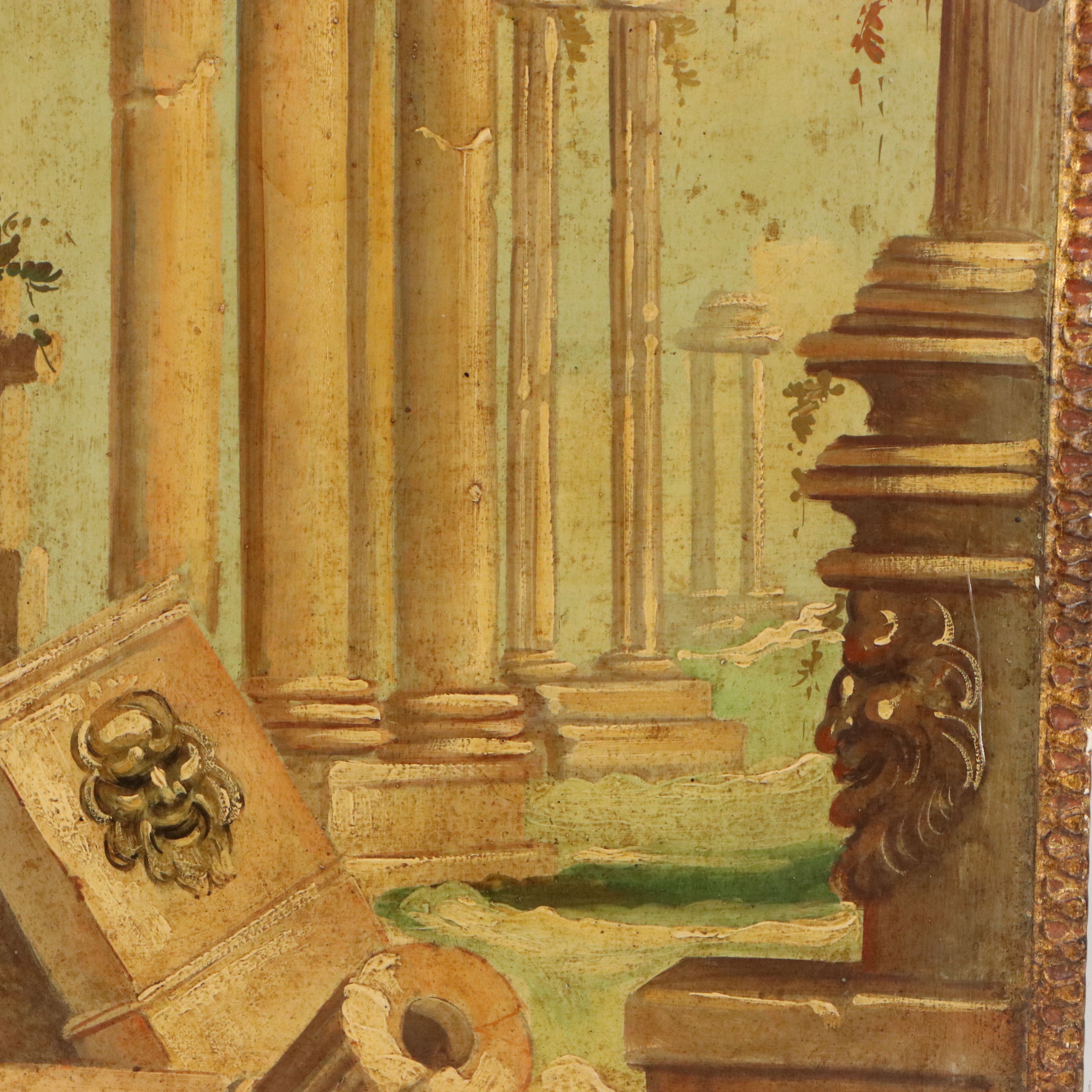 Oil Painting of Greco-Roman Ruins, Mid-20th Century