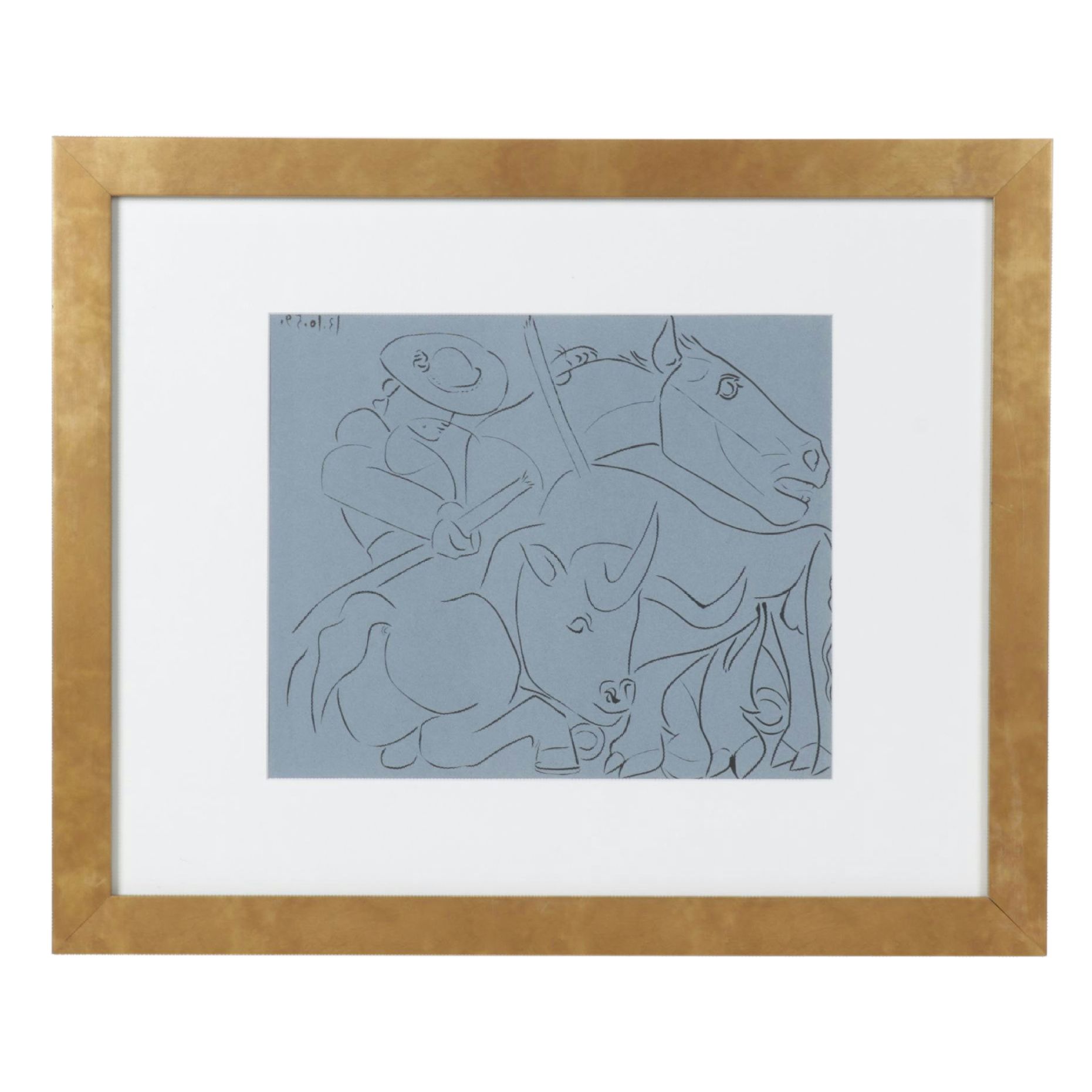 Pablo Picasso Linoleum Cut "The Broken Lance", 1962