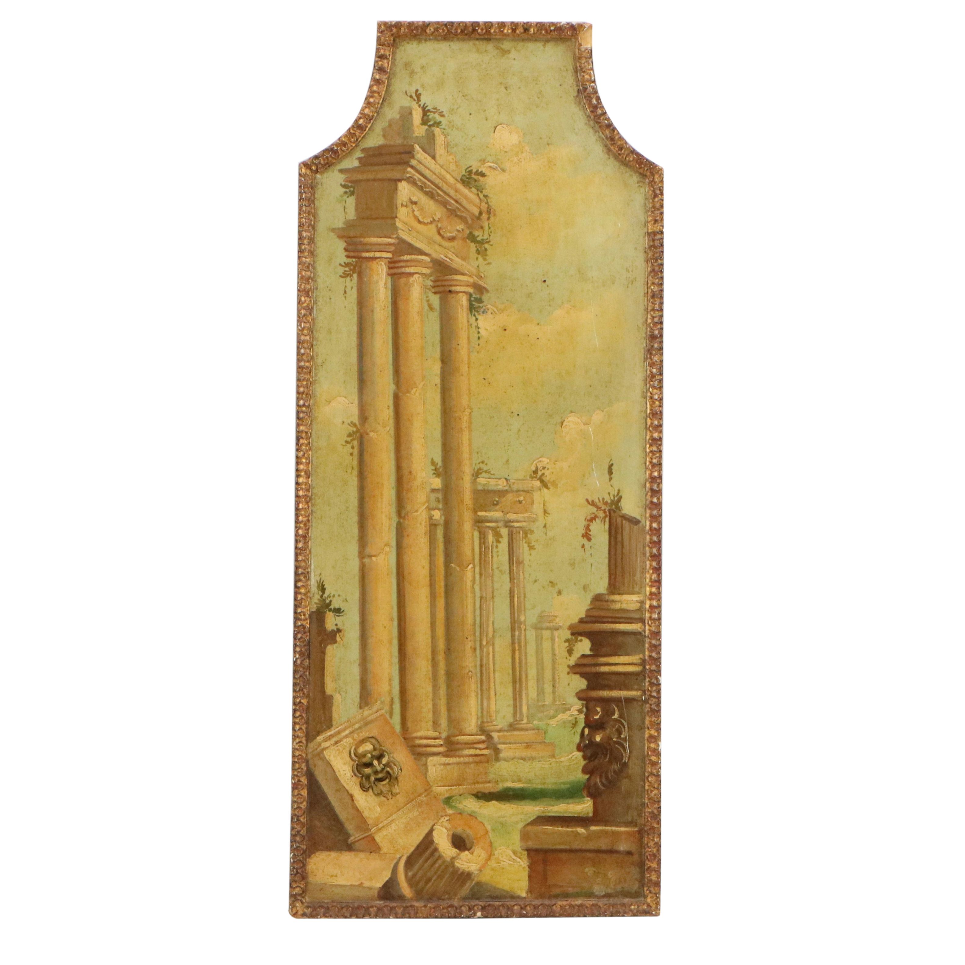 Oil Painting of Greco-Roman Ruins, Mid-20th Century
