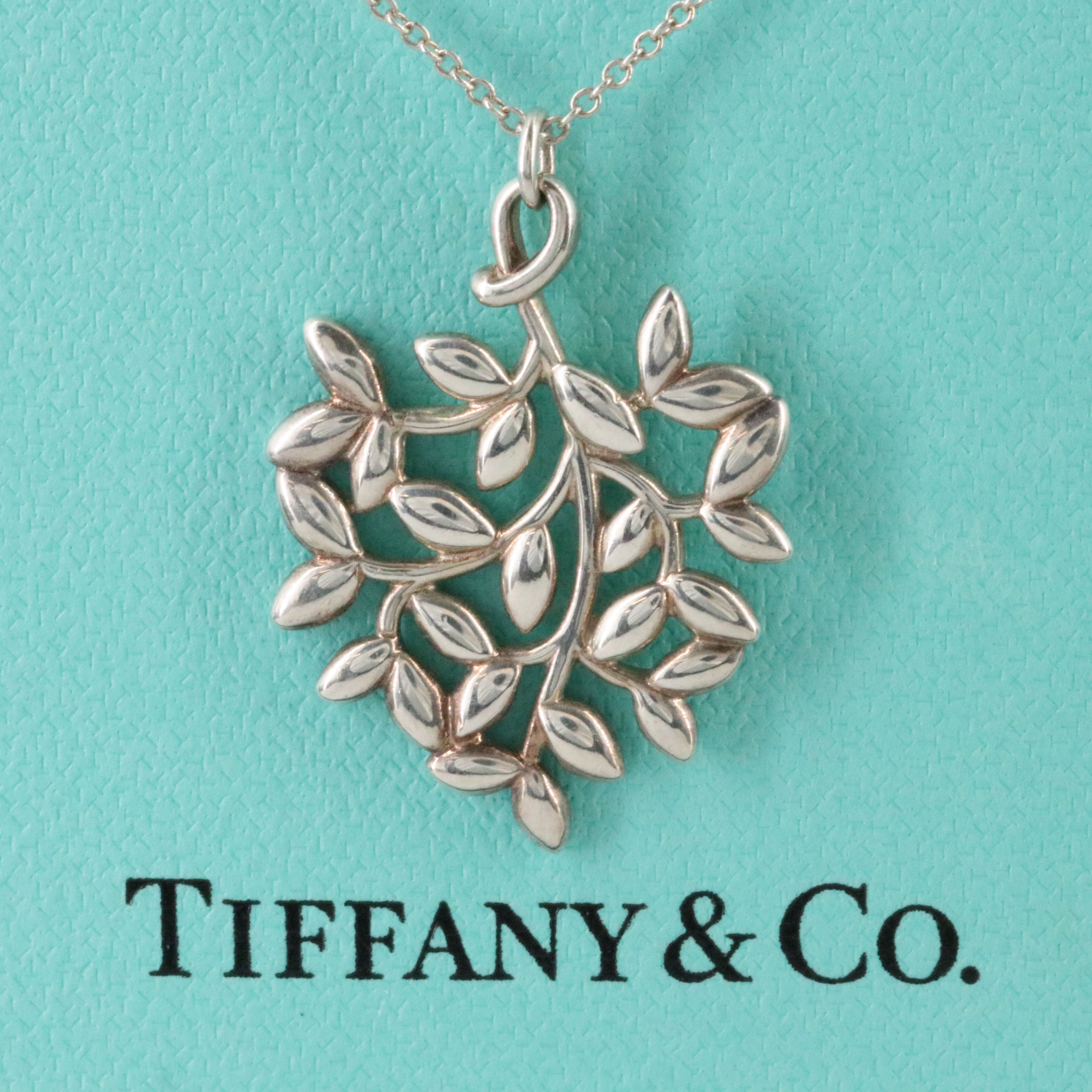 Paloma Picasso for Tiffany & Co. Olive Leaf Sterling Pendant Necklace