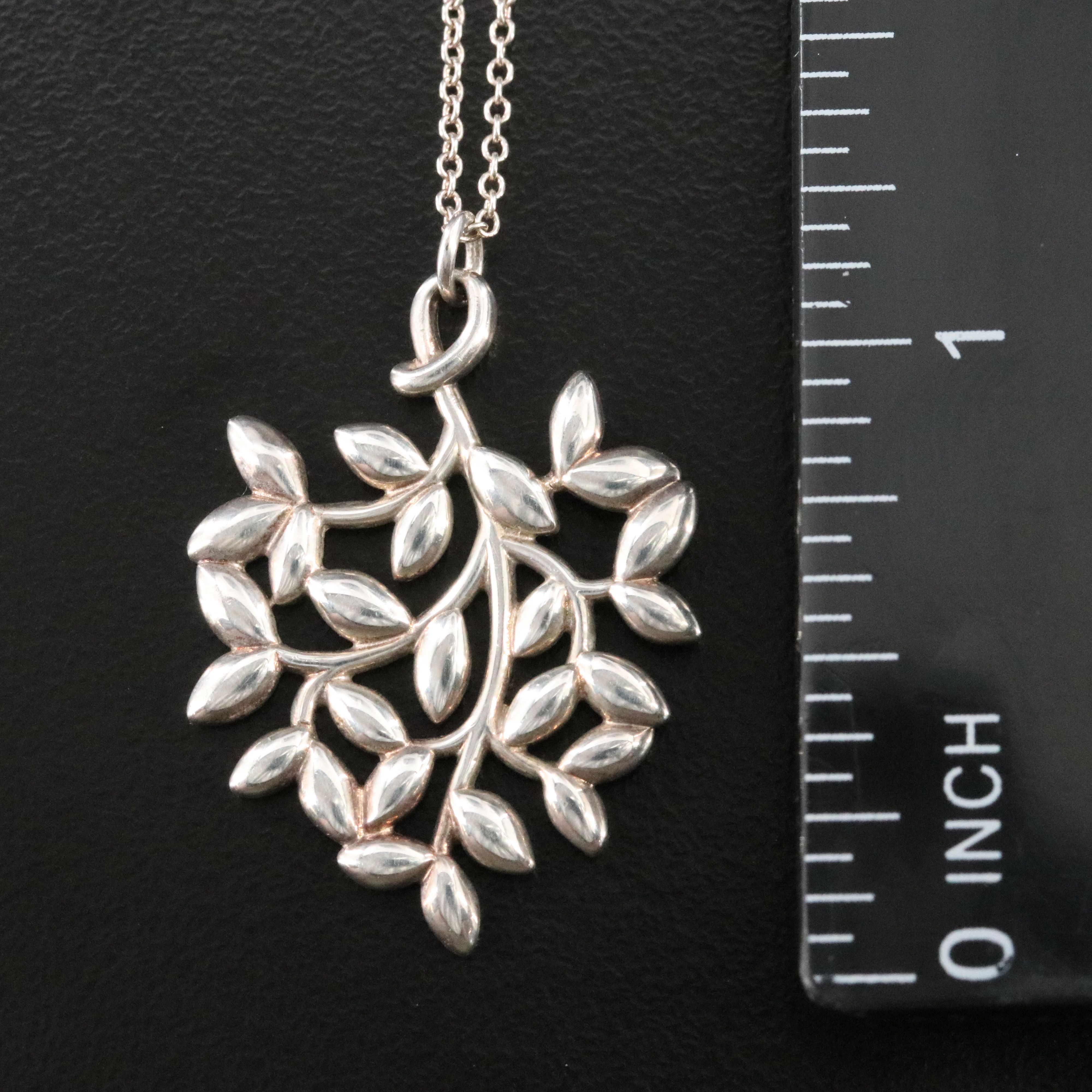 Paloma Picasso for Tiffany & Co. Olive Leaf Sterling Pendant Necklace