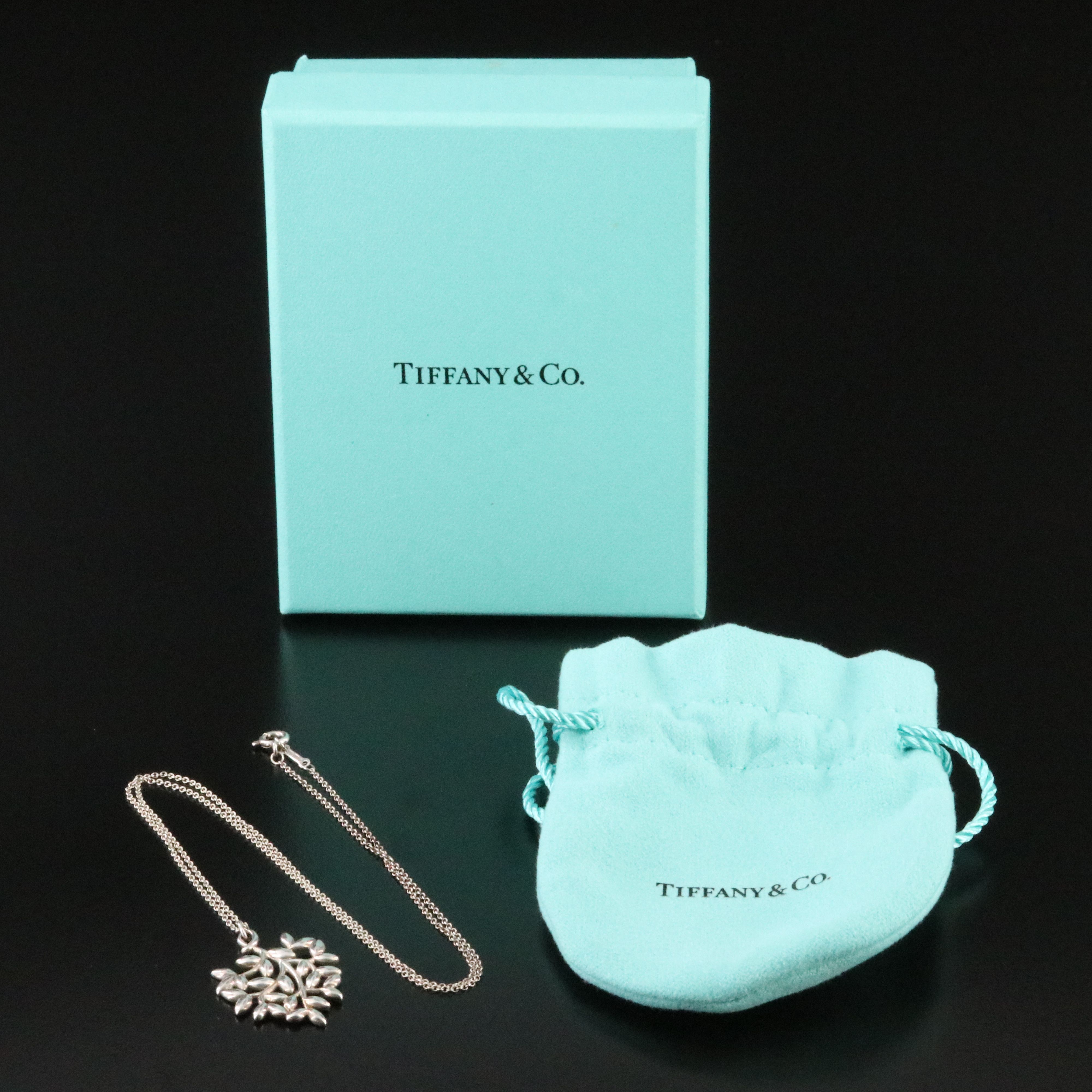 Paloma Picasso for Tiffany & Co. Olive Leaf Sterling Pendant Necklace