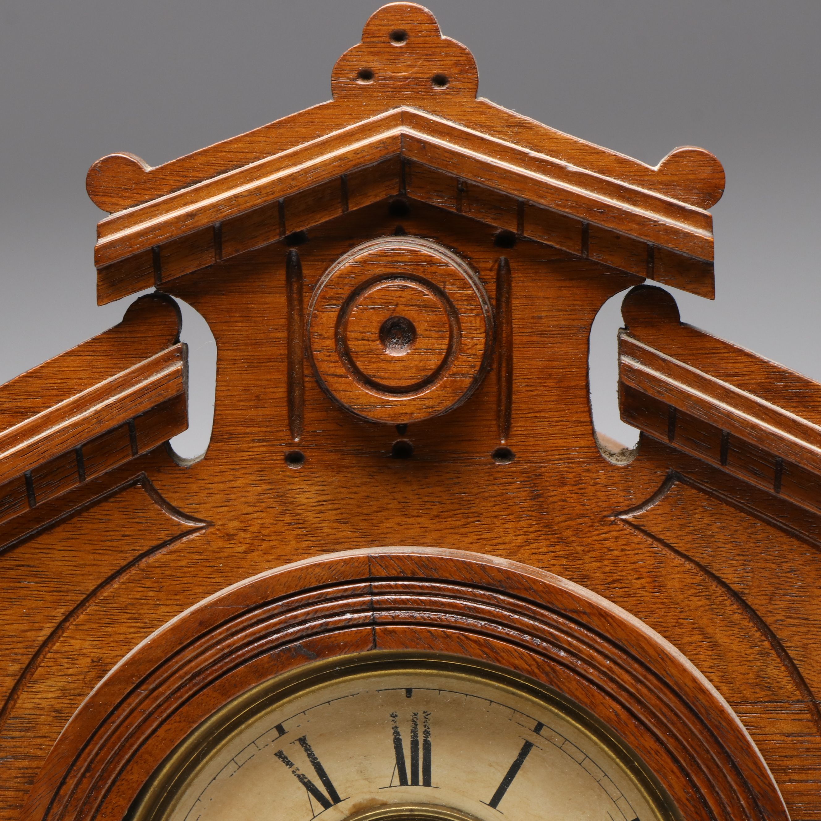 William L. Gilbert Aesthetic Movement Style "Elia" Walnut Mantel Clock